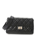 Glazed Calfskin Quilted 2.55 Reissue Flap Belt Bag Clutch 85 34 Black