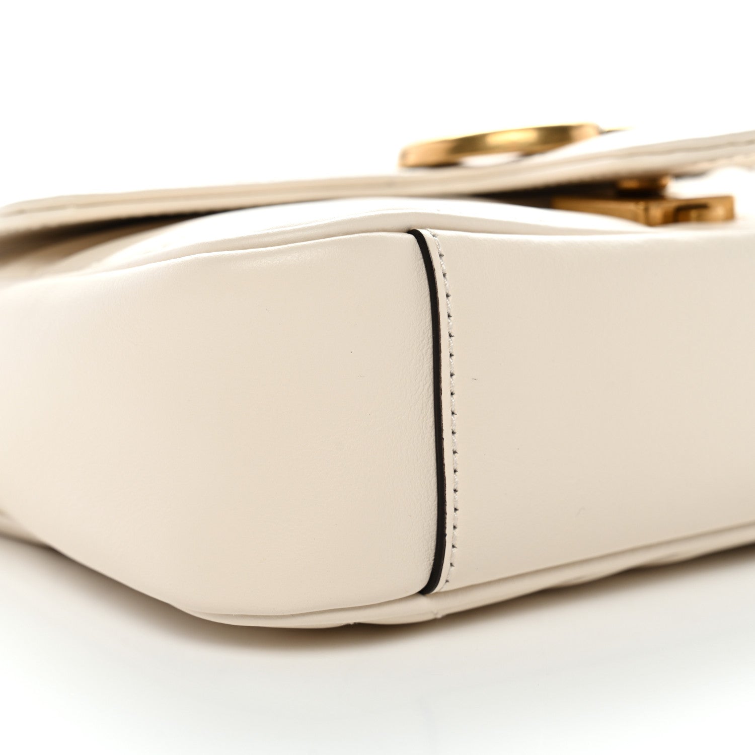 Calfskin Matelasse Mini GG Marmont Shoulder Bag White