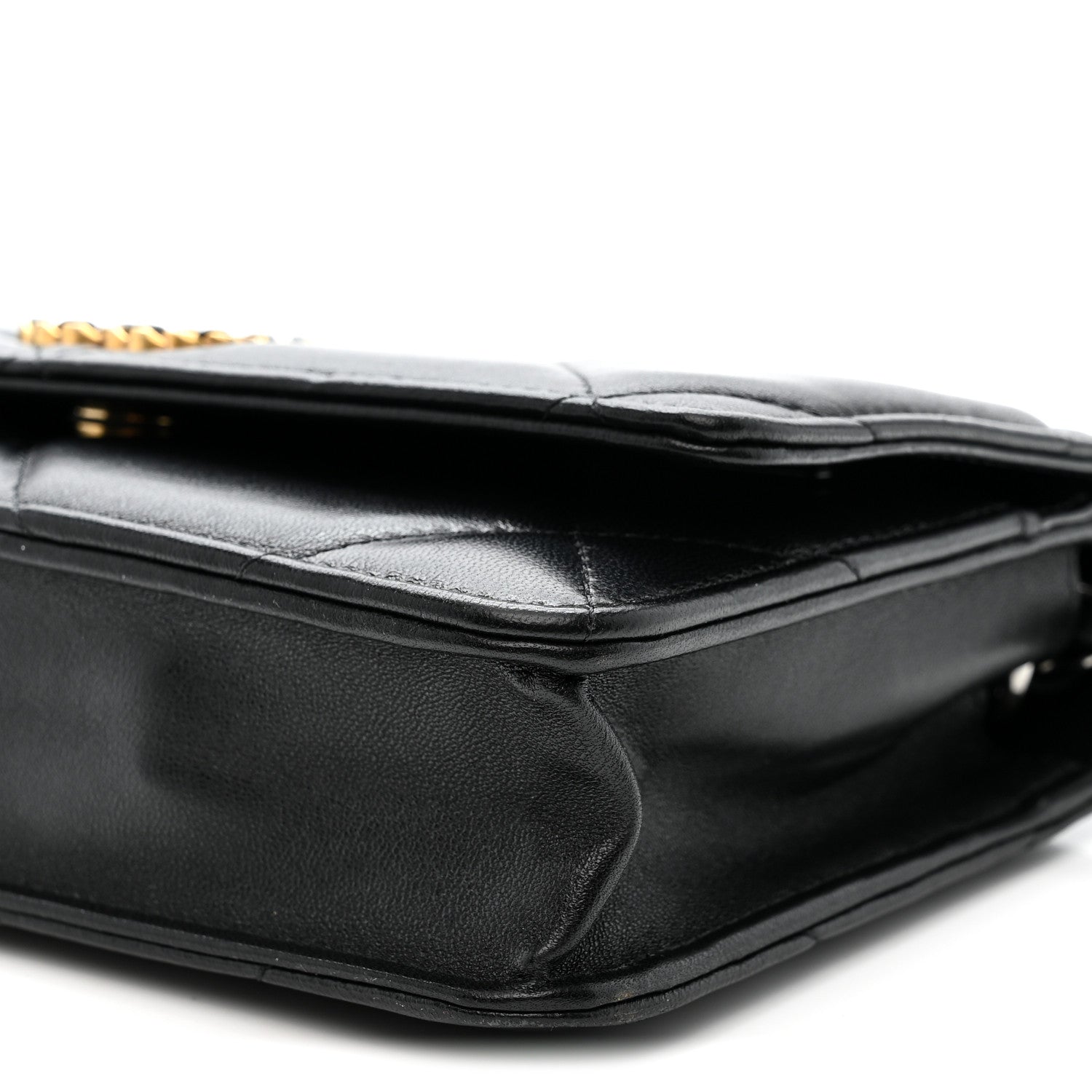 Lambskin Quilted Chanel 19 Wallet On Chain WOC Black