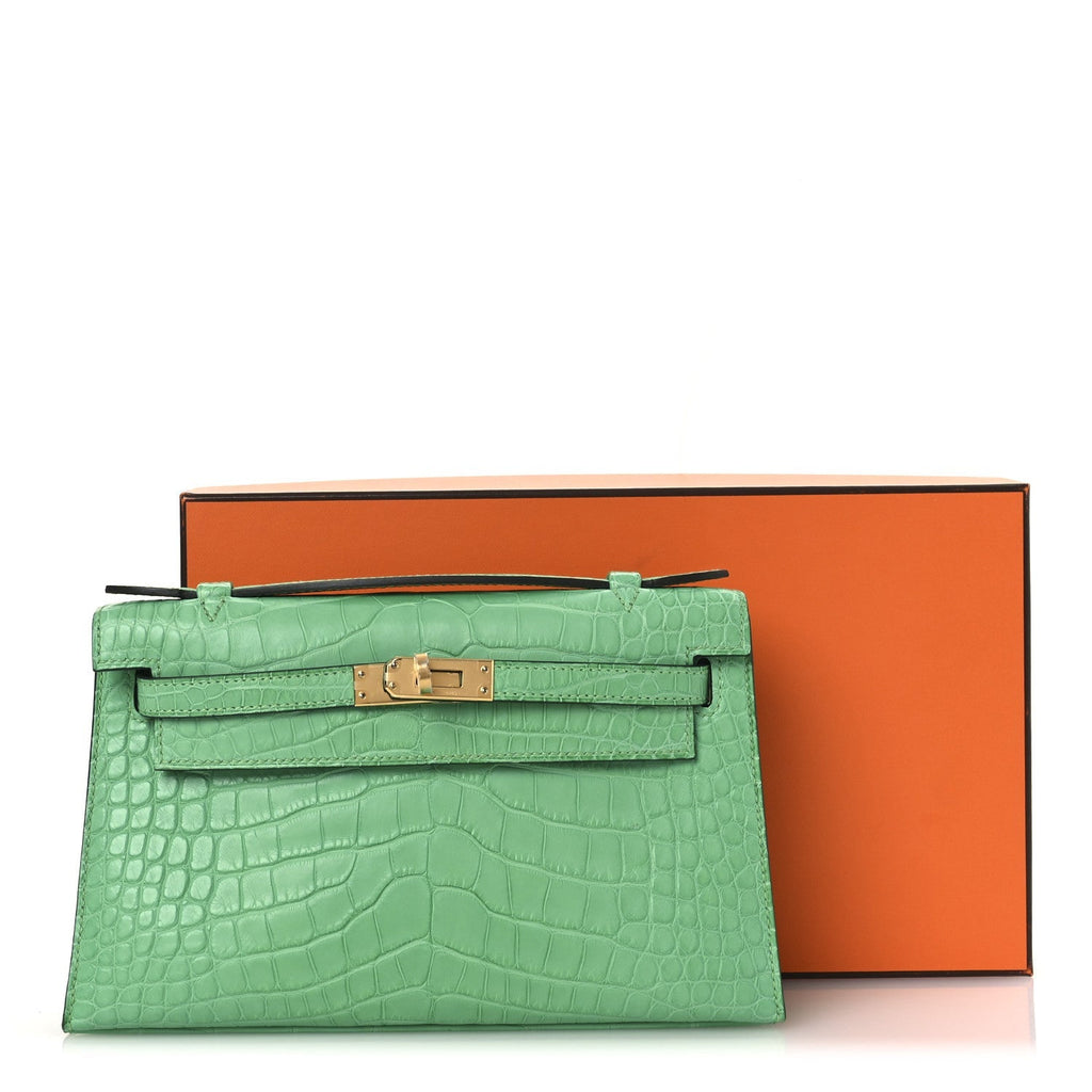 Matte Alligator Kelly Pochette Vert Comics