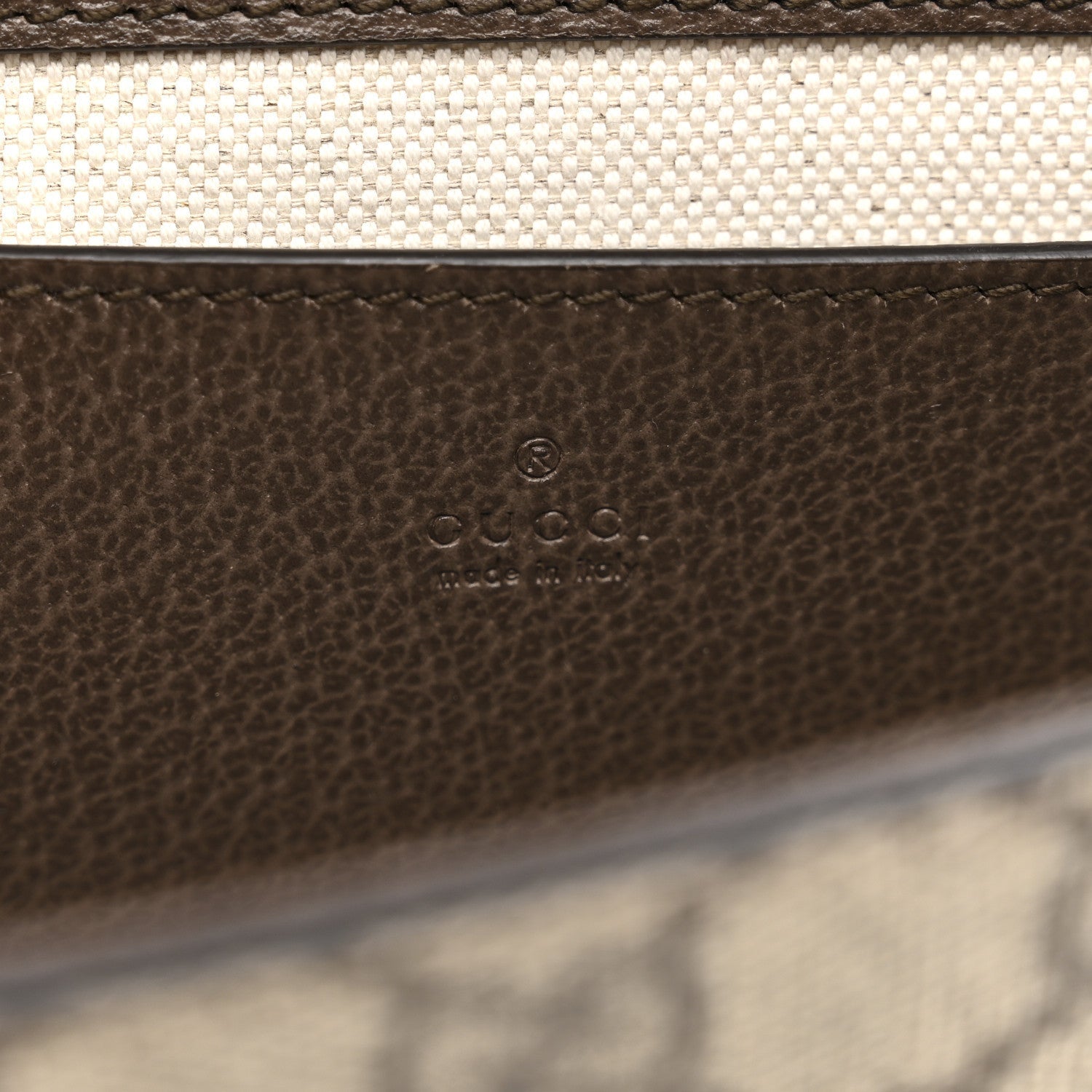 GG Supreme Monogram Textured Dollar Calfskin Web Mini Ophidia Envelope Shoulder Bag Beige Ebony New Acero