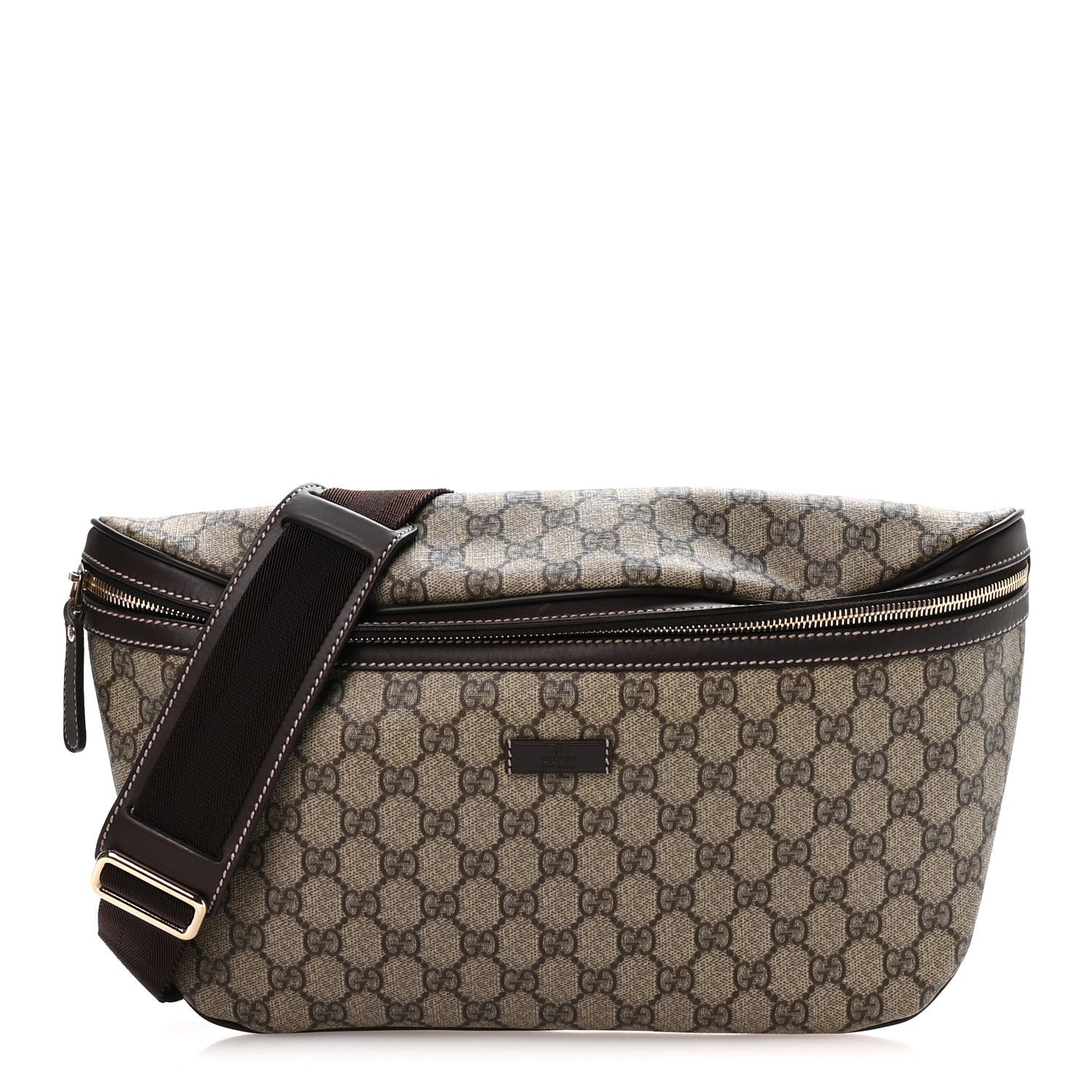 GG Supreme Monogram Belt Bag Dark Brown