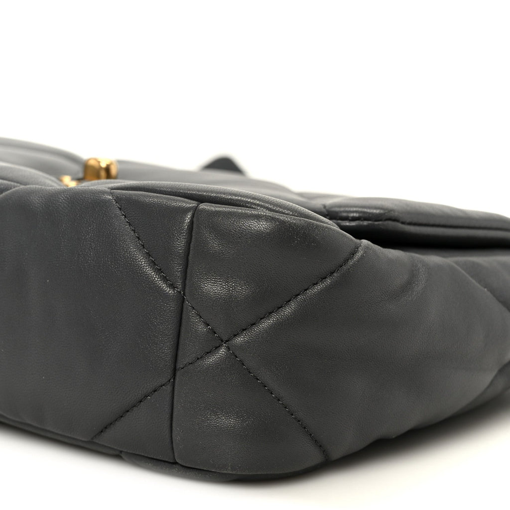 Lambskin Quilted Medium Chanel 19 Flap Dark Grey