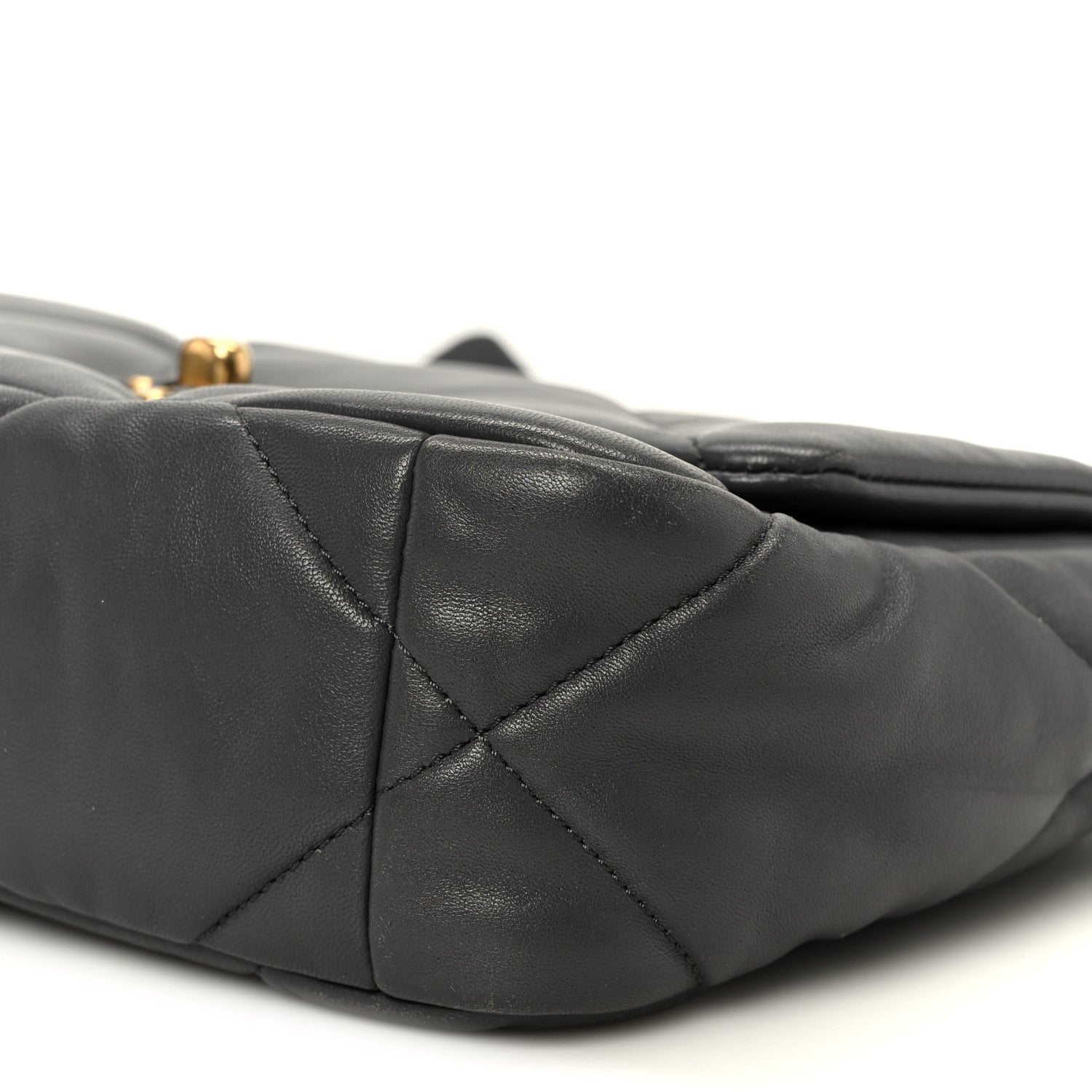 Lambskin Quilted Medium Chanel 19 Flap Dark Grey