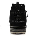Striped Canvas Deauville Drawstring Backpack Black
