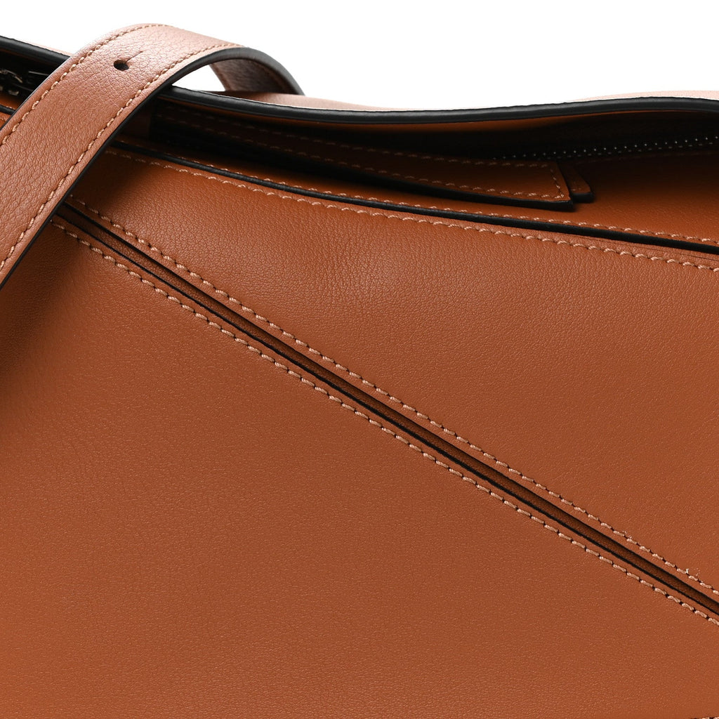 Calfskin Small Puzzle Edge Bag Tan