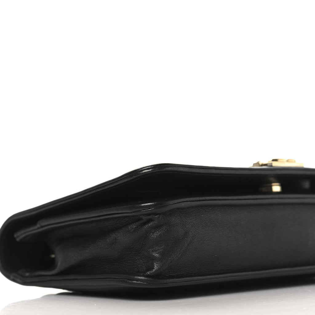 Lambskin Chevron Boy Wallet On Chain WOC Black