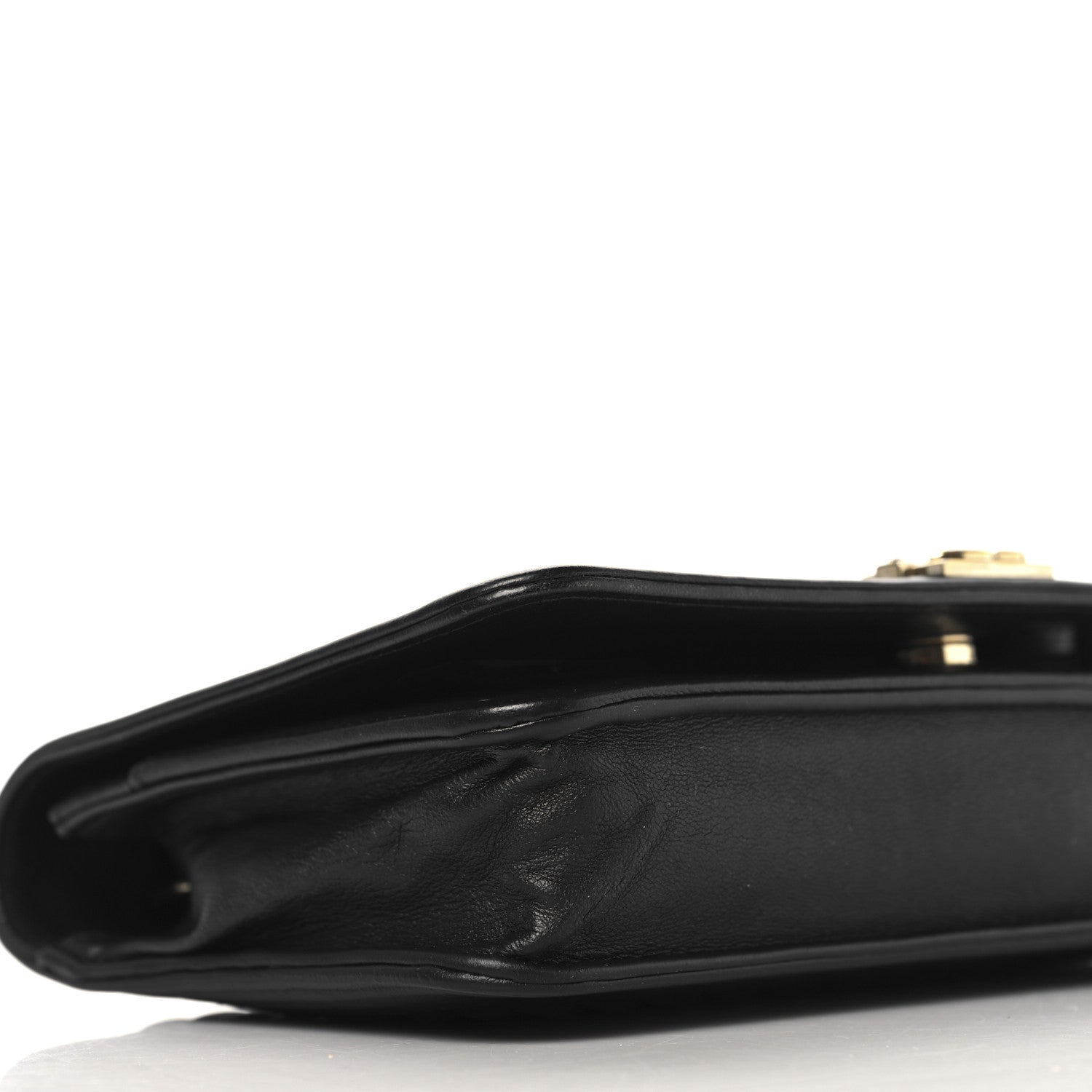 Lambskin Chevron Boy Wallet On Chain WOC Black