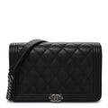 Caviar Quilted Boy Wallet On Chain WOC Black