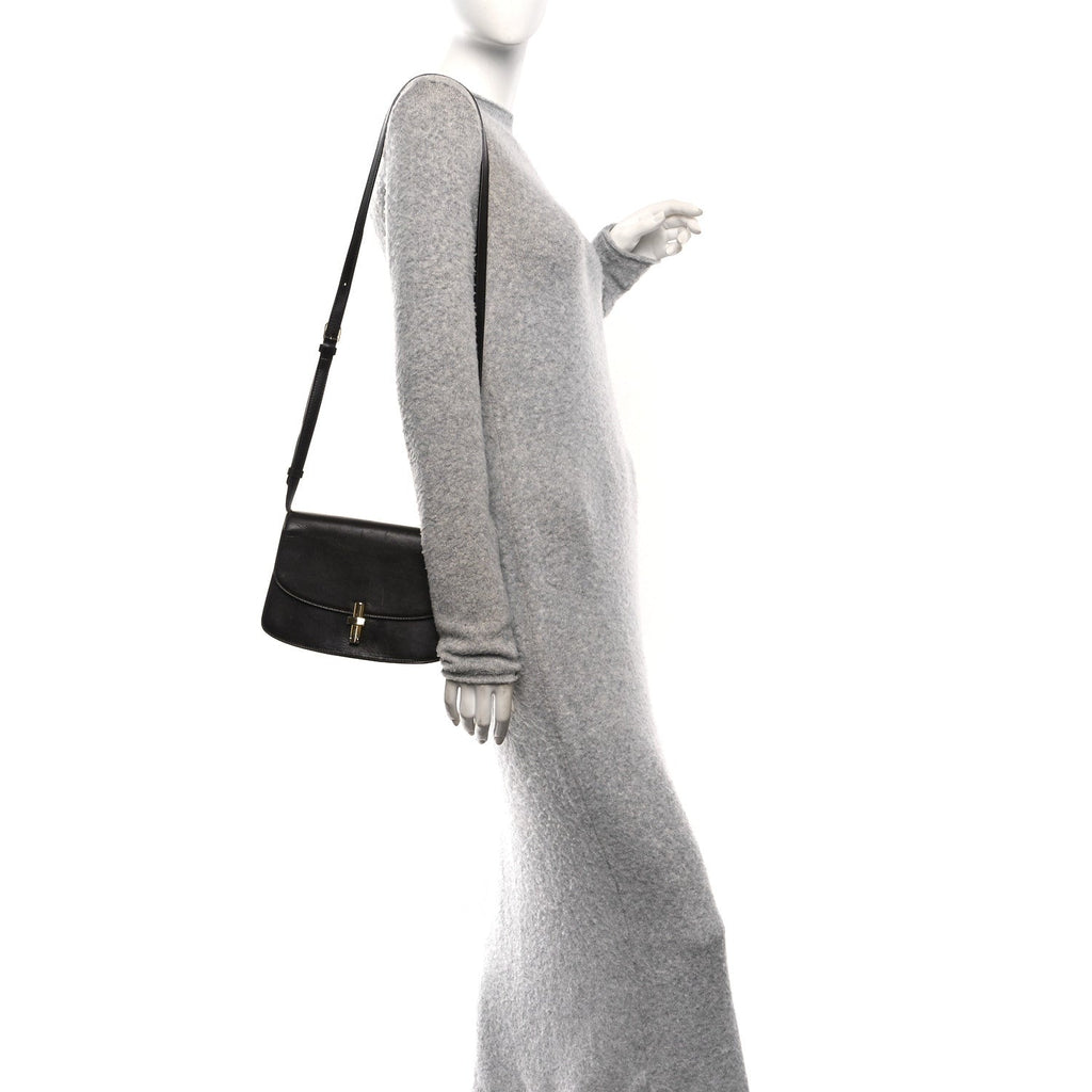 Sleek Calfskin The Sofia 8.75 Crossbody Dark Brown