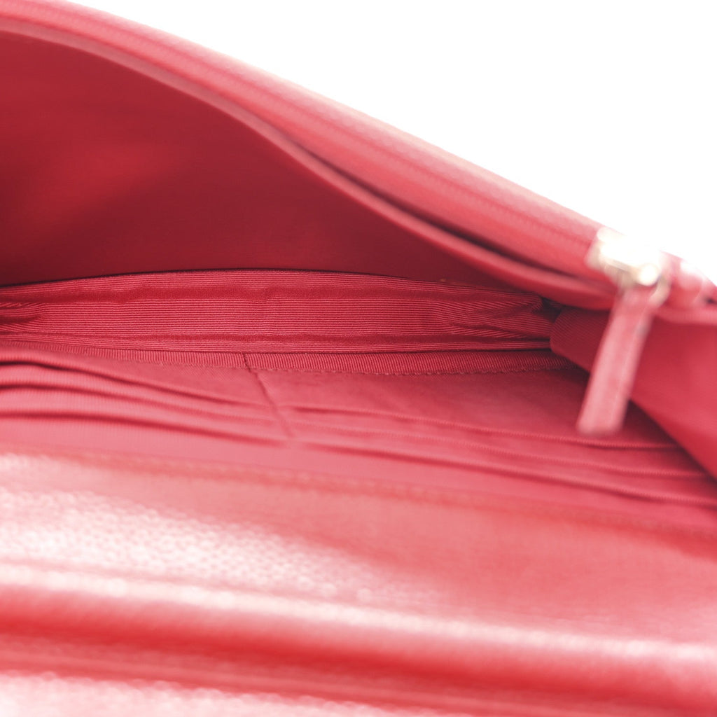 Caviar Quilted Wallet on Chain WOC Red