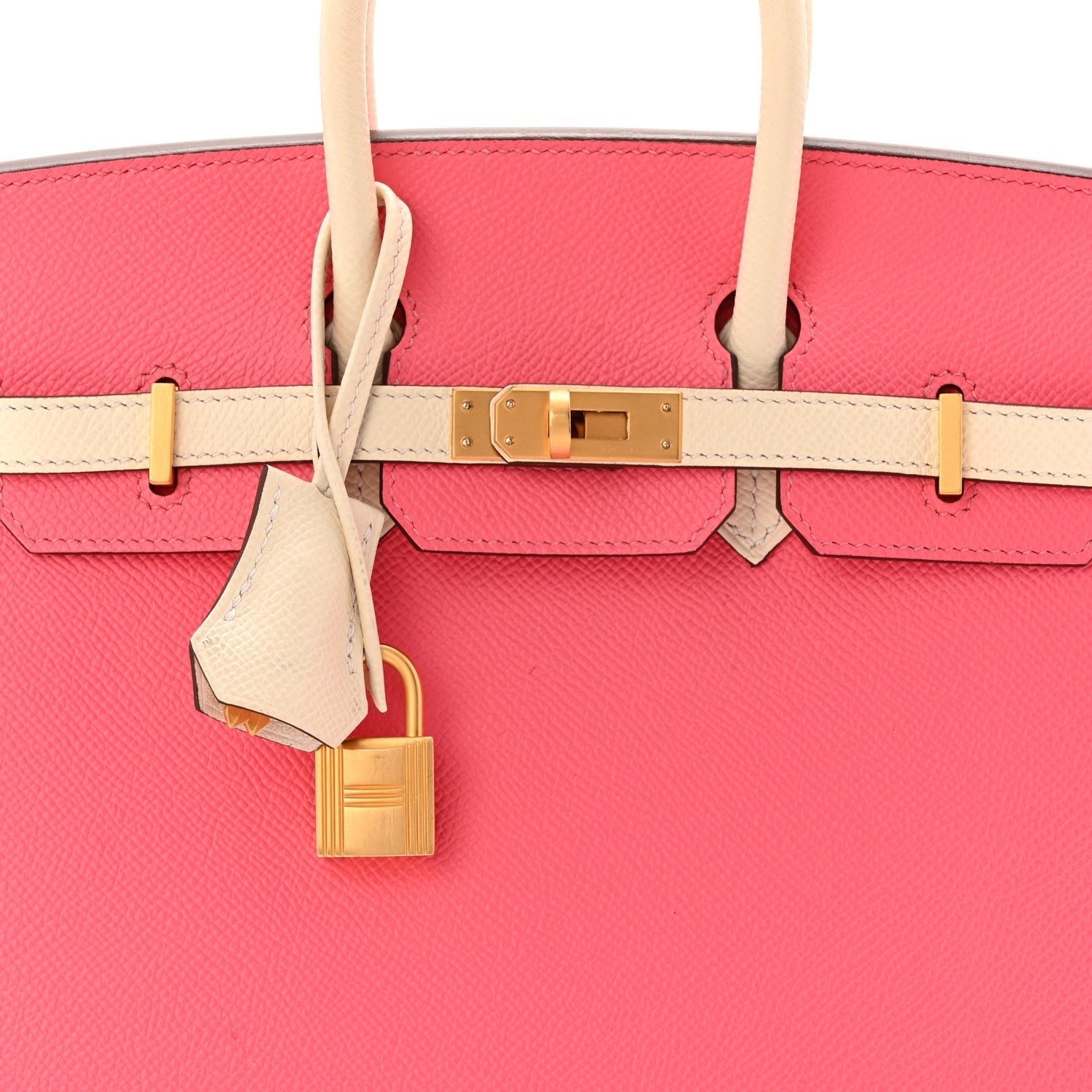 Epsom Horseshoe Birkin Sellier 25 Rose Azalee Nata