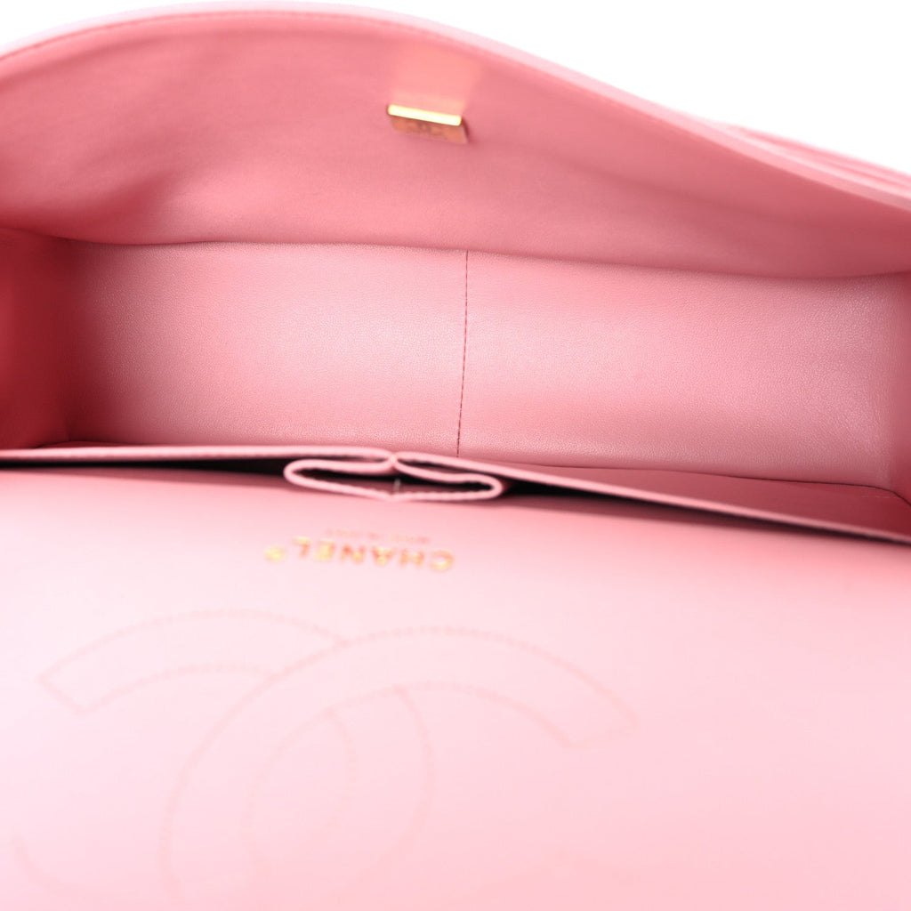 Caviar Quilted Jumbo Double Flap Pink