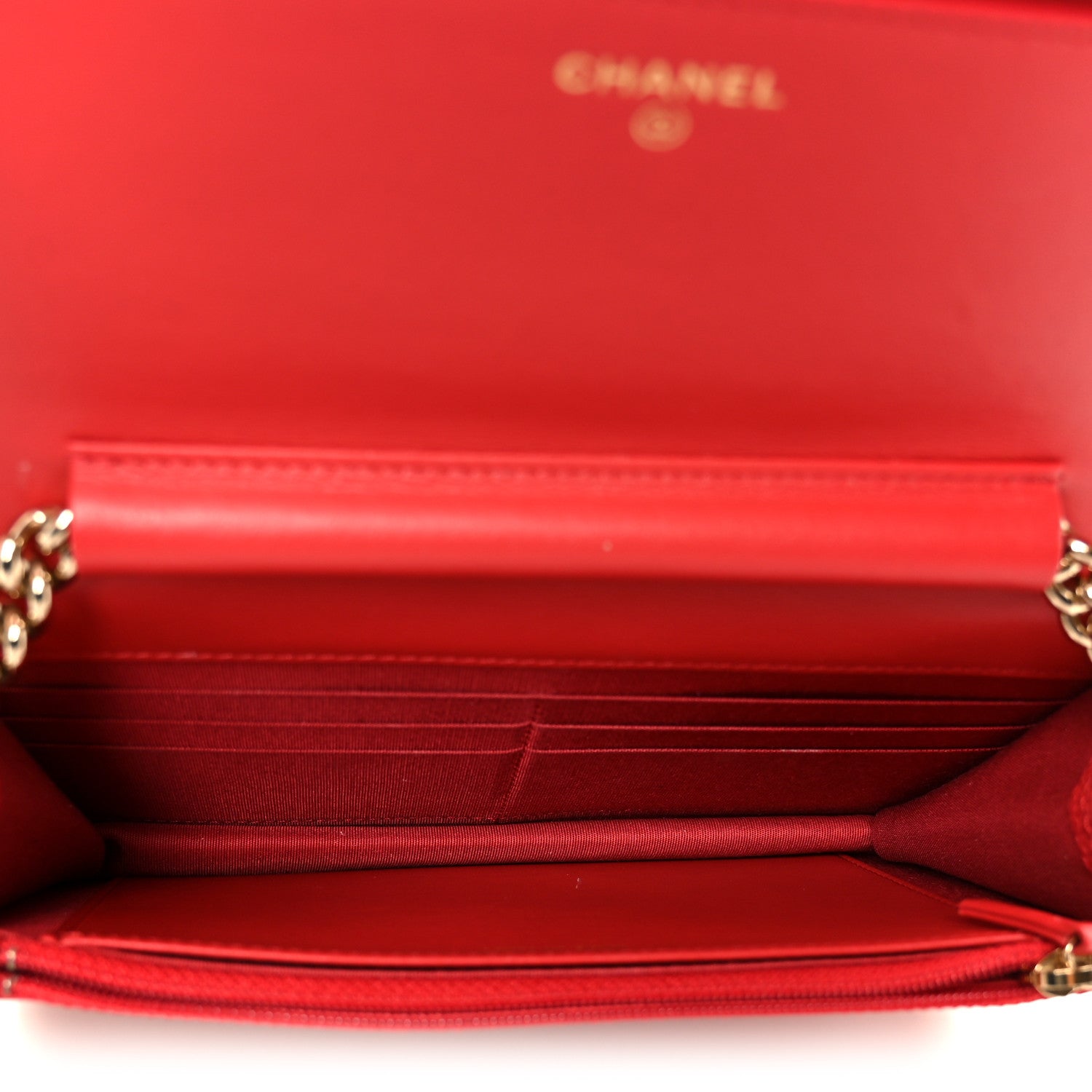 Caviar Quilted Boy Wallet On Chain WOC Red