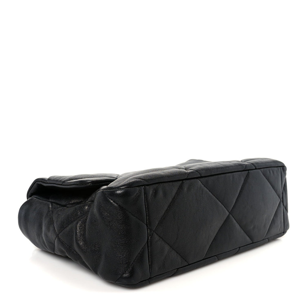 Goatskin Quilted Large Chanel 19 Flap Black