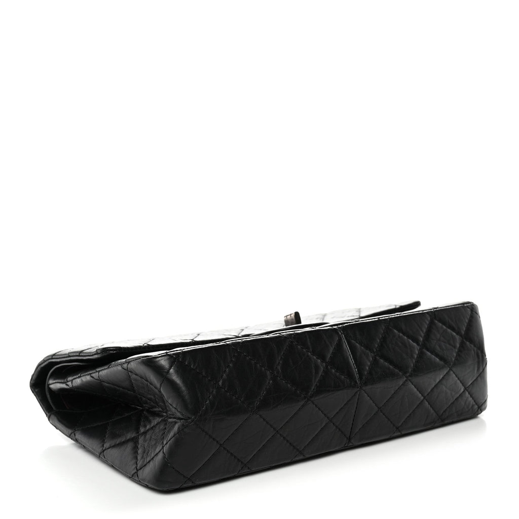 Aged Calfskin Quilted 2.55 Reissue 226 Flap Black