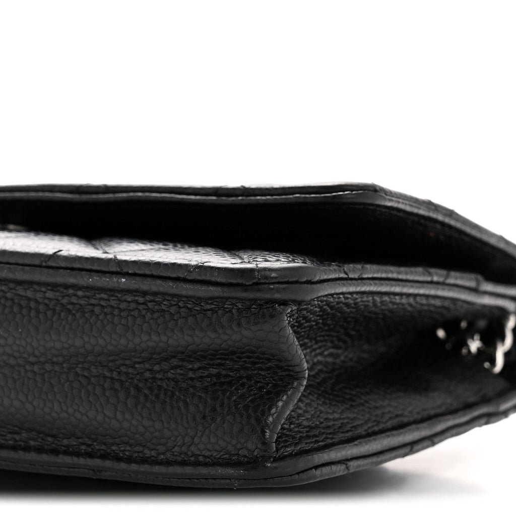 Caviar Quilted Wallet on Chain WOC Black