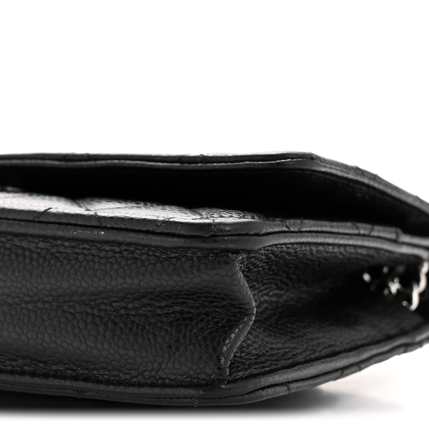 Caviar Quilted Wallet on Chain WOC Black
