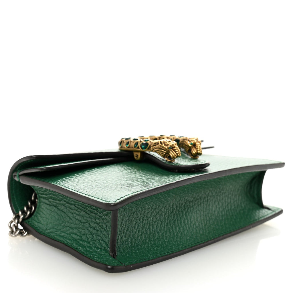 Dollar Calfskin Crystal Super Mini Dionysus Shoulder Bag Emerald