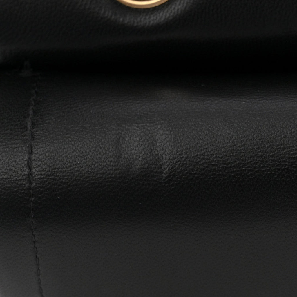 Lambskin Quilted Small Double Flap Black