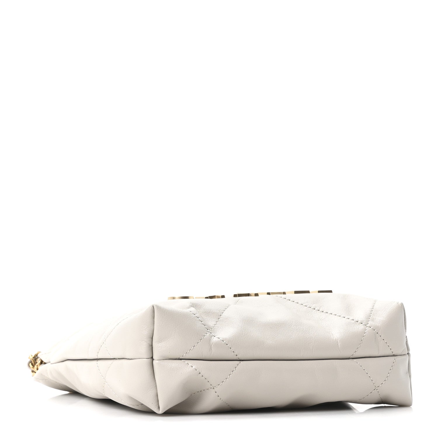 Shiny Calfskin Quilted Mini Chanel 22 Light Grey