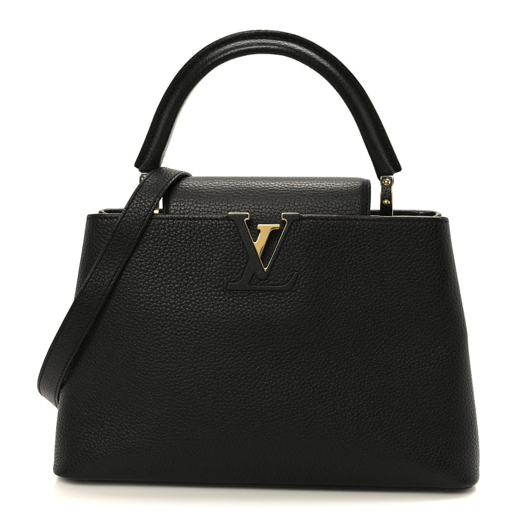 Taurillon Capucines PM Black Fuchsia