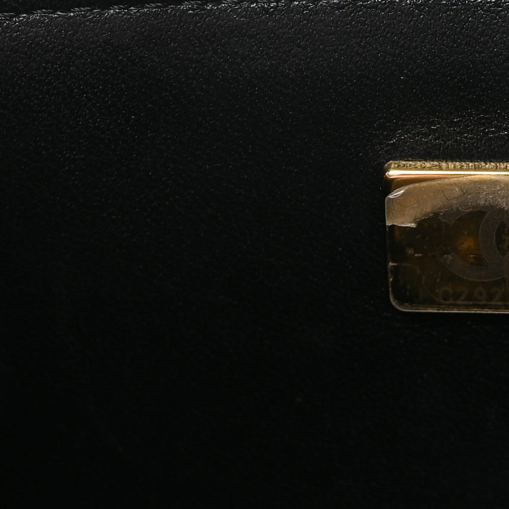 Lambskin Quilted Mini Rectangular Flap Black