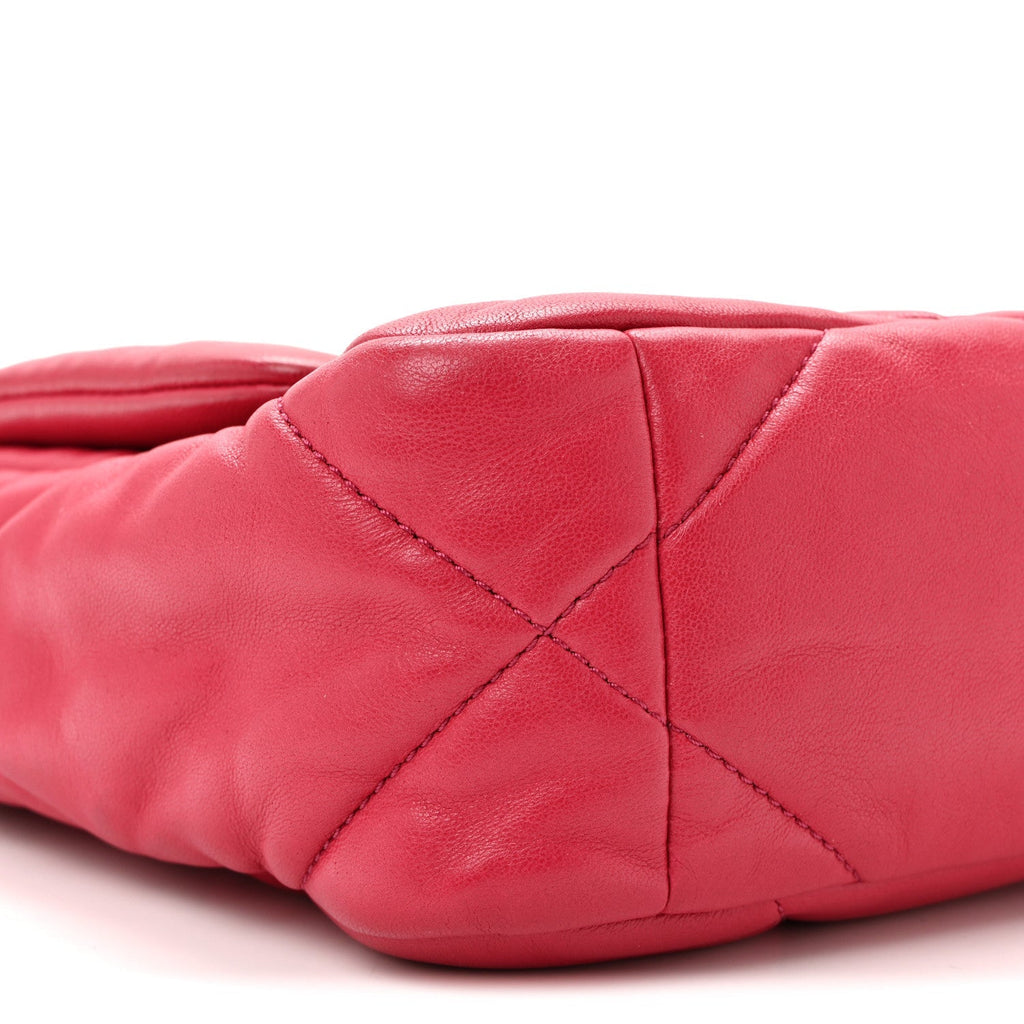 Lambskin Quilted Medium Chanel 19 Flap Dark Pink