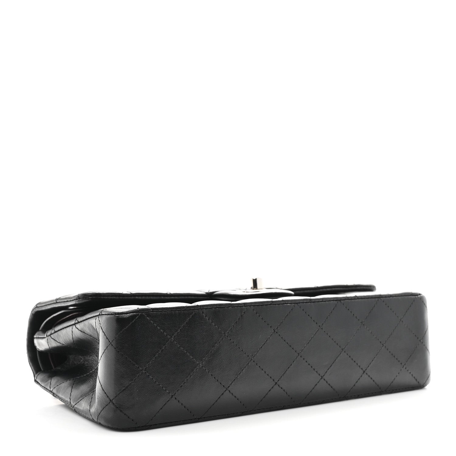 Lambskin Quilted Medium Double Flap Black
