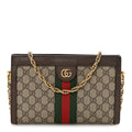GG Supreme Monogram Web Small Ophidia Chain Shoulder Bag Brown