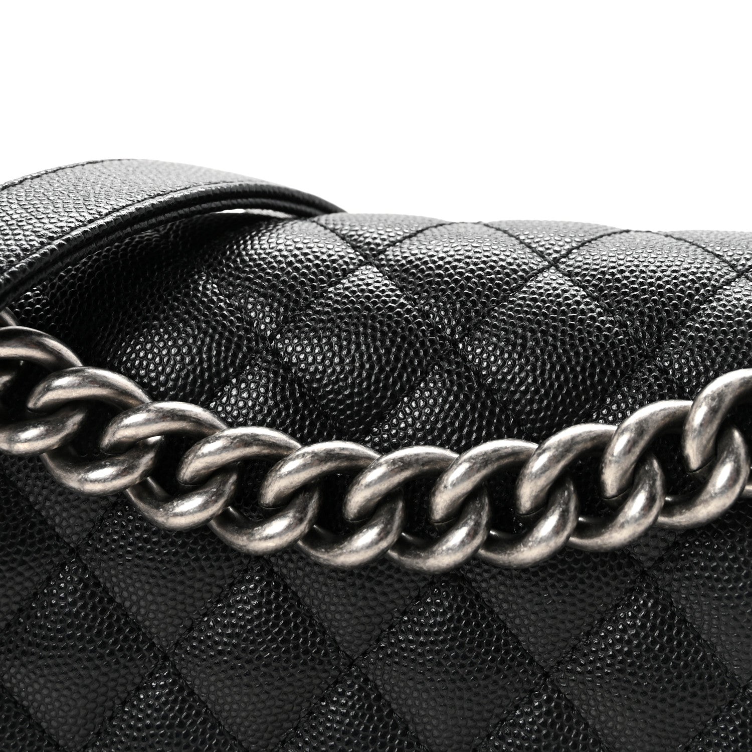Caviar Quilted Small Boy Flap Black