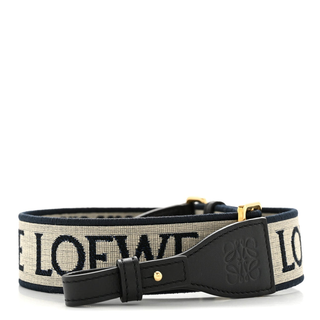Calfskin Jacquard Anagram Loop Strap Navy Black