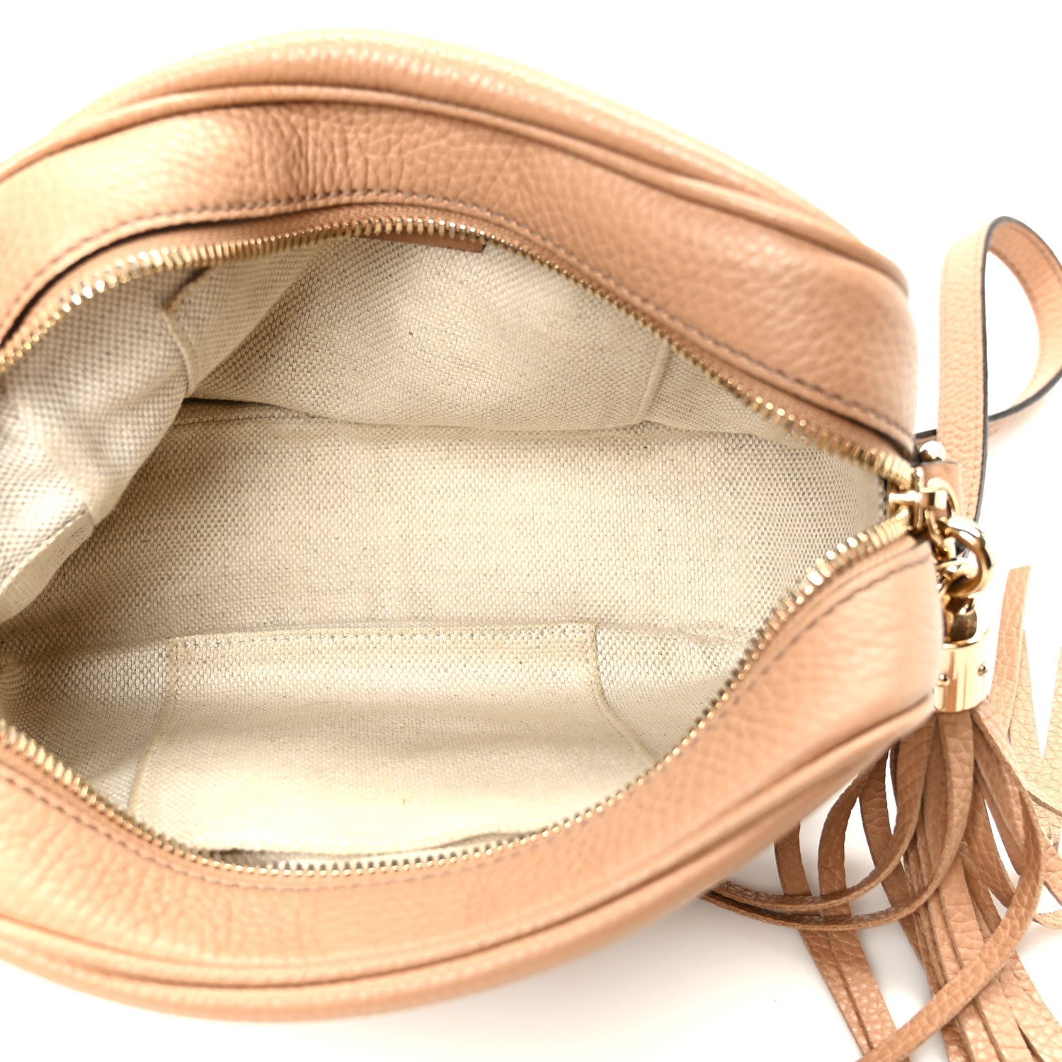 Pebbled Calfskin Small Soho Disco Bag Rose Beige
