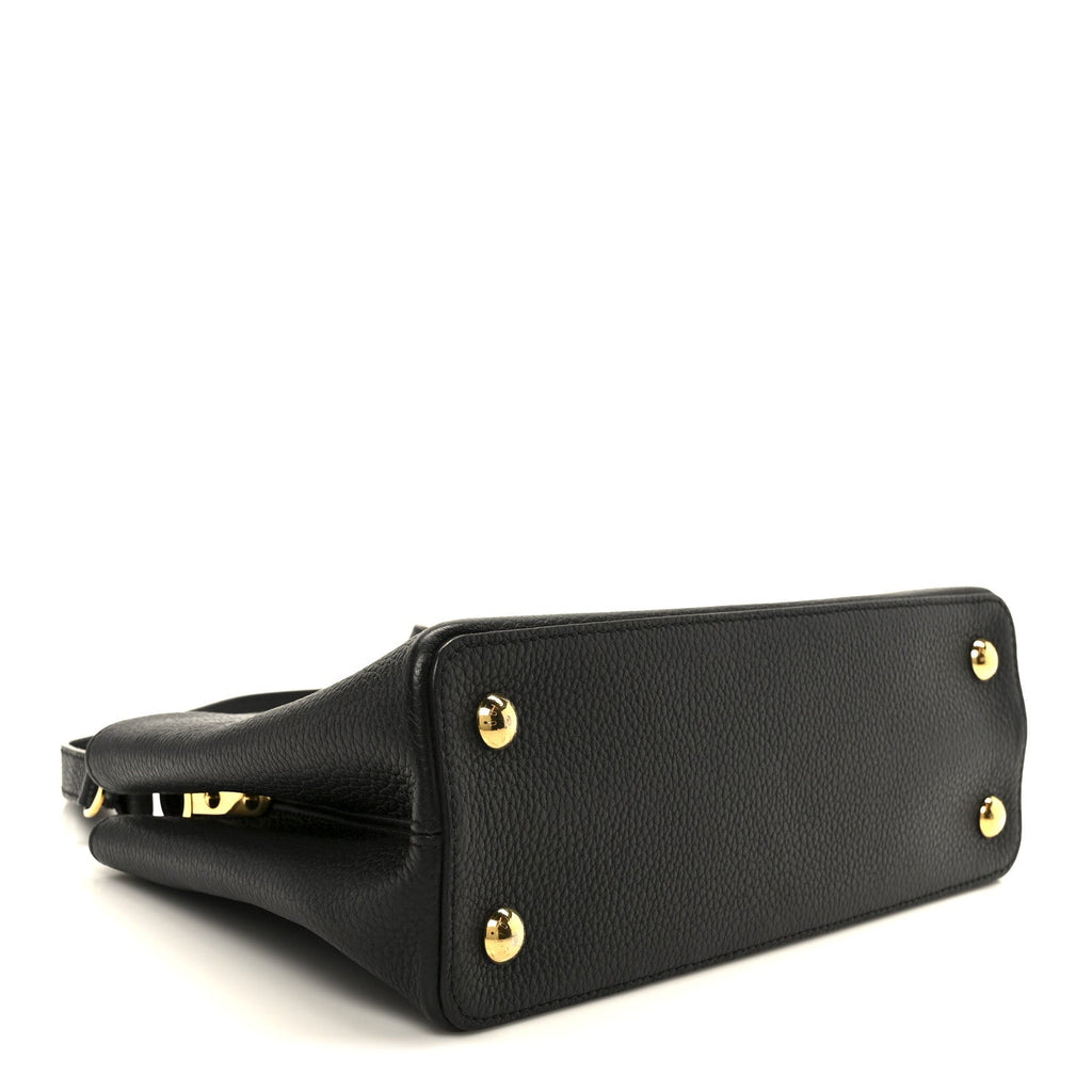 Taurillon Capucines PM Black Fuchsia