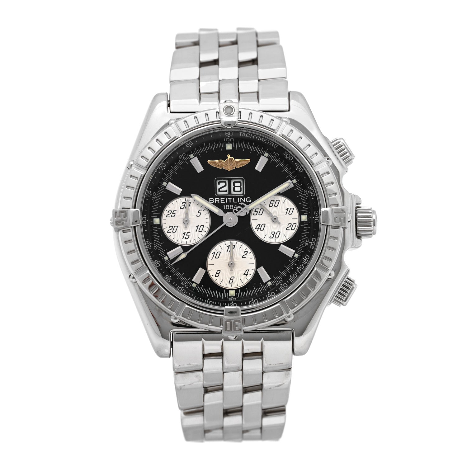 Stainless Steel 44mm Crosswind Automatic Watch Black A44355