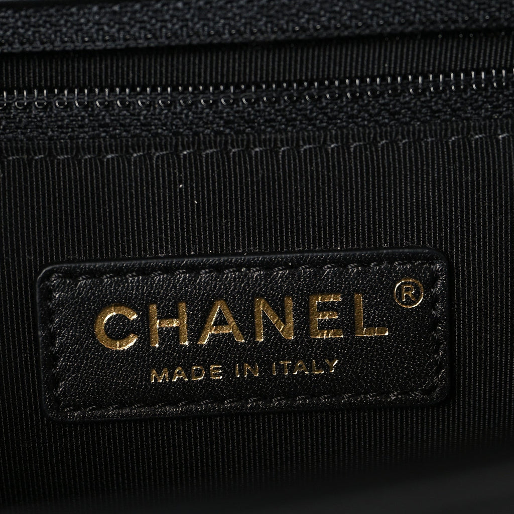 Calfskin Quilted New Medium Boy Flap Black