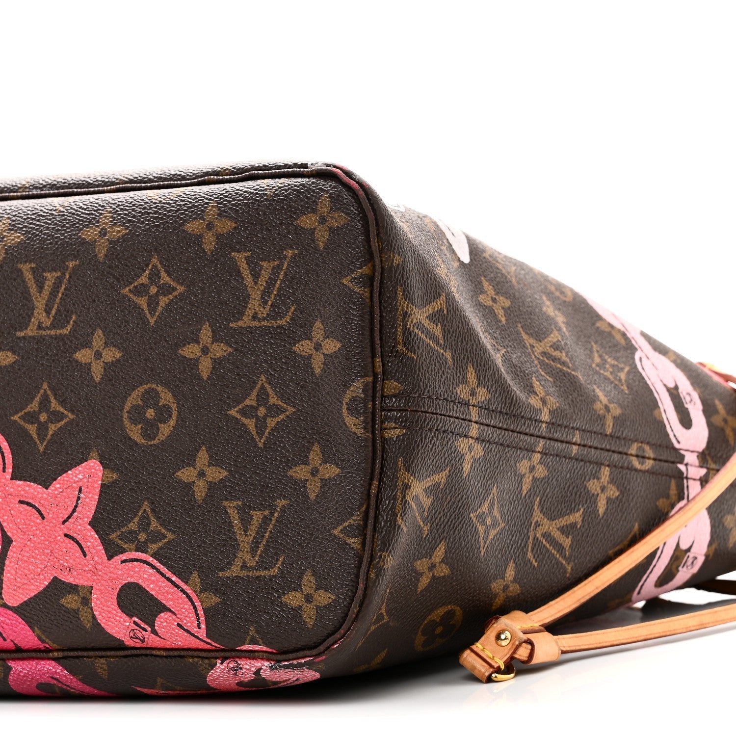 Monogram Bay Neverfull MM Rose Ballerine Poppy