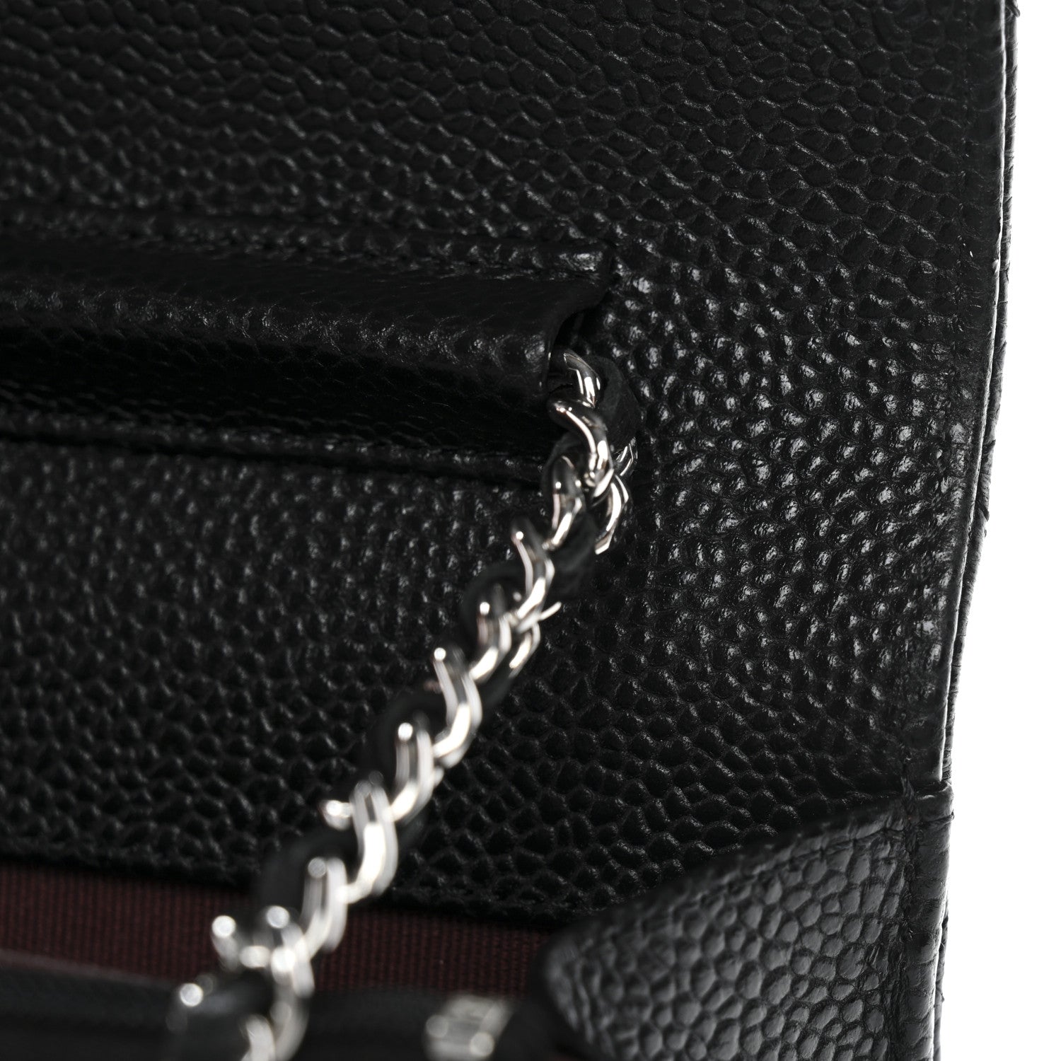 Caviar Quilted Wallet on Chain WOC Black