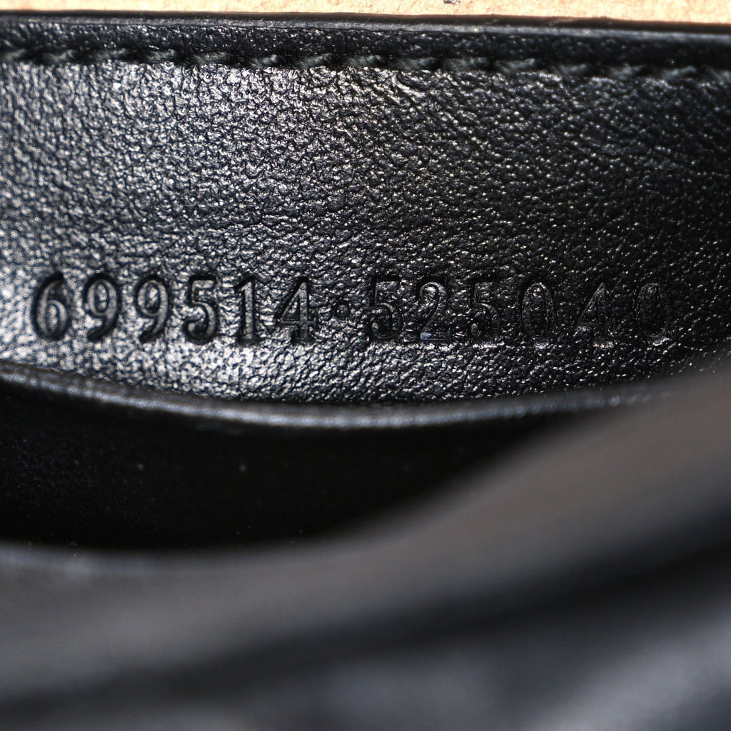 Calfskin Matelasse Chevron Mini GG Marmont Half Moon Hobo Black