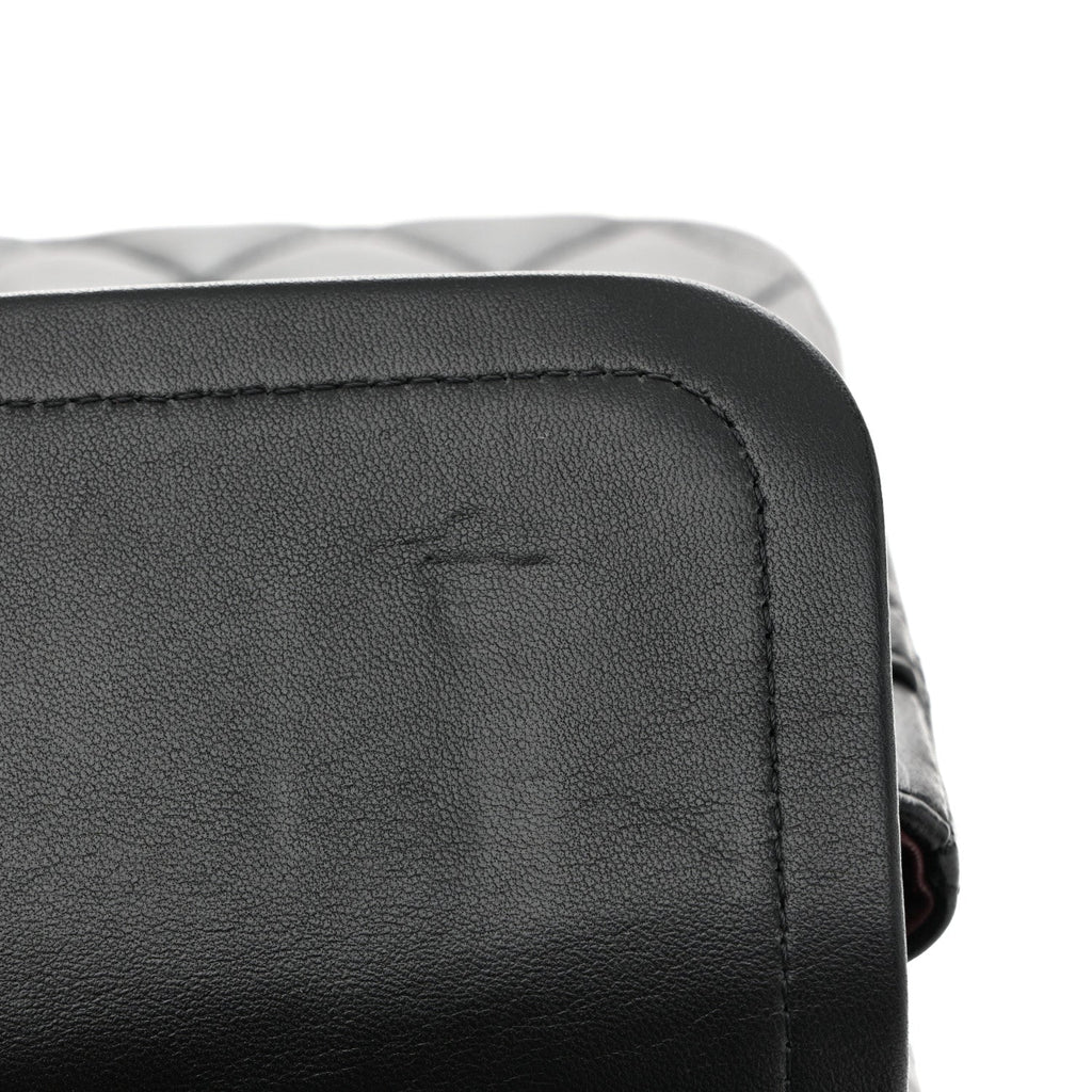 Lambskin Quilted Medium Double Flap Black