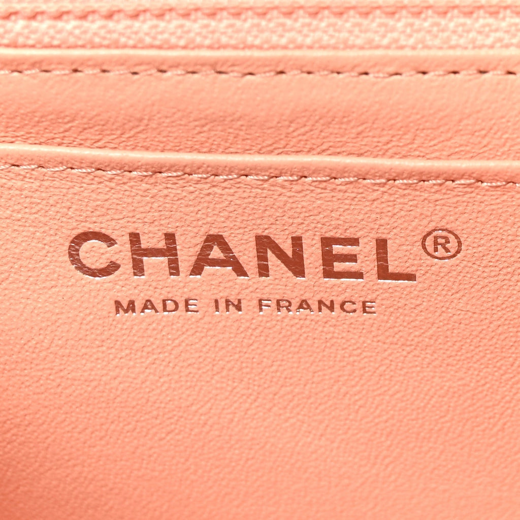 Lambskin Quilted Mini Square Flap Light Pink
