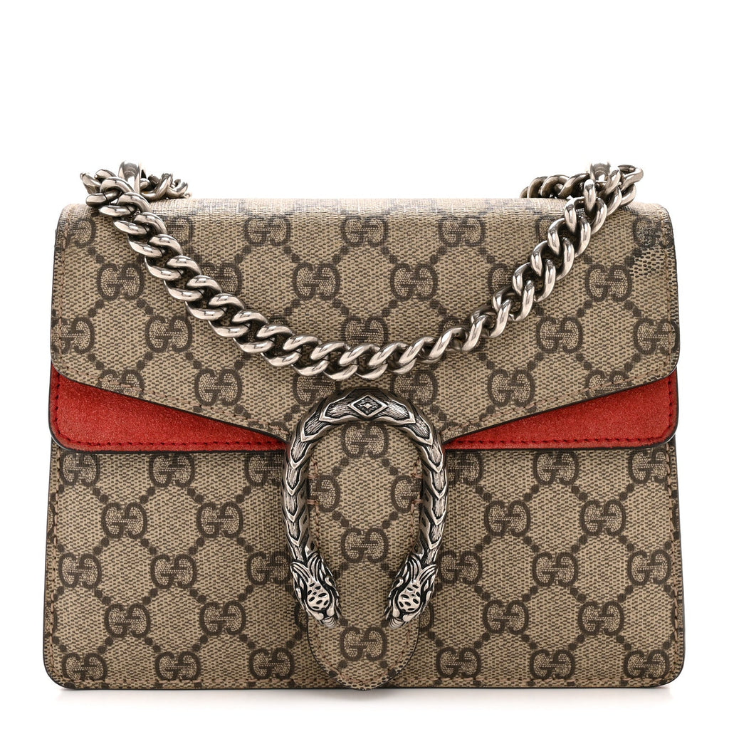 GG Supreme Monogram Mini Dionysus Shoulder Bag Hibiscus Red