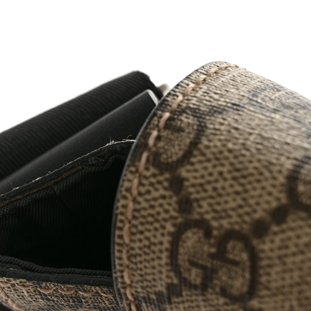 GG Supreme Monogram Web Flap Messenger Bag Black