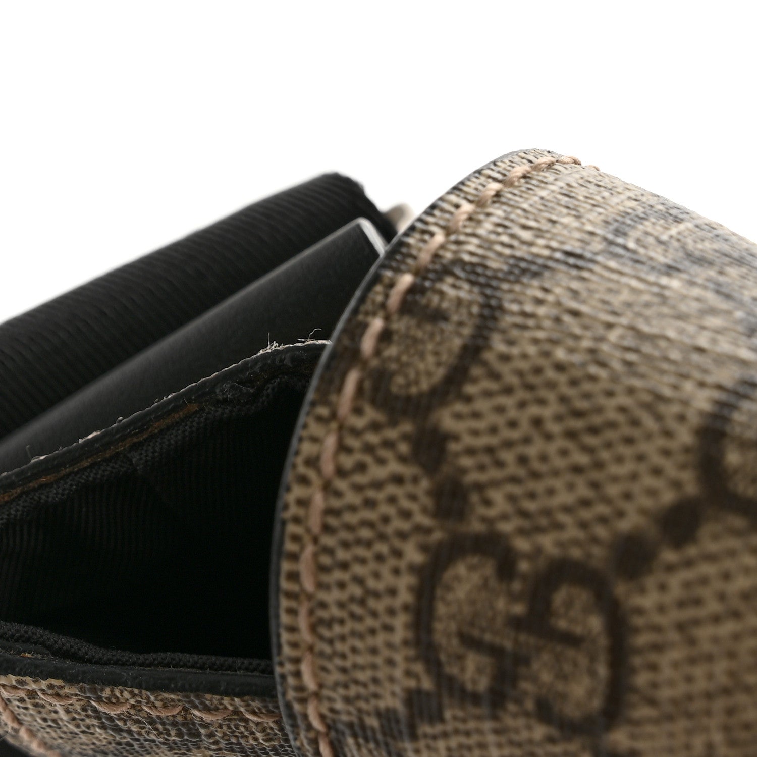 GG Supreme Monogram Web Flap Messenger Bag Black