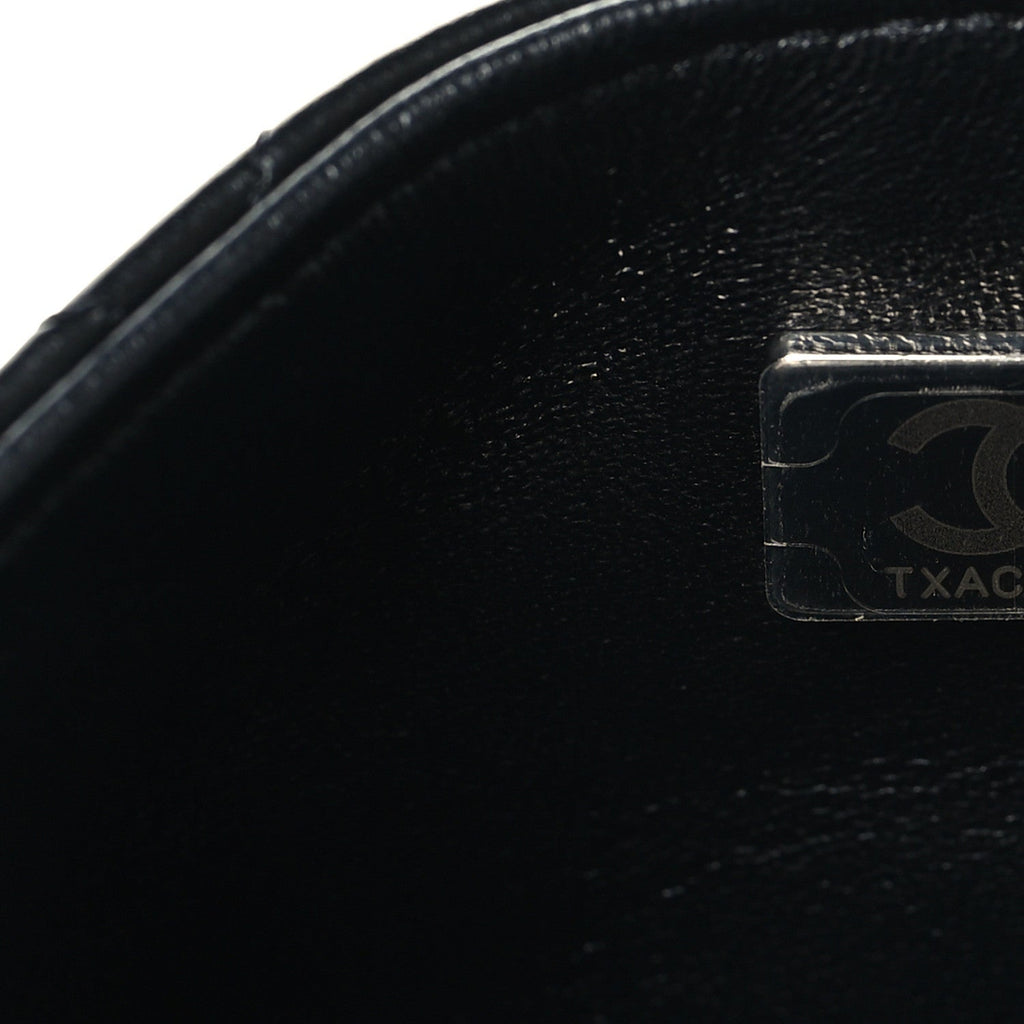 Lambskin Quilted Mini Square Flap Black