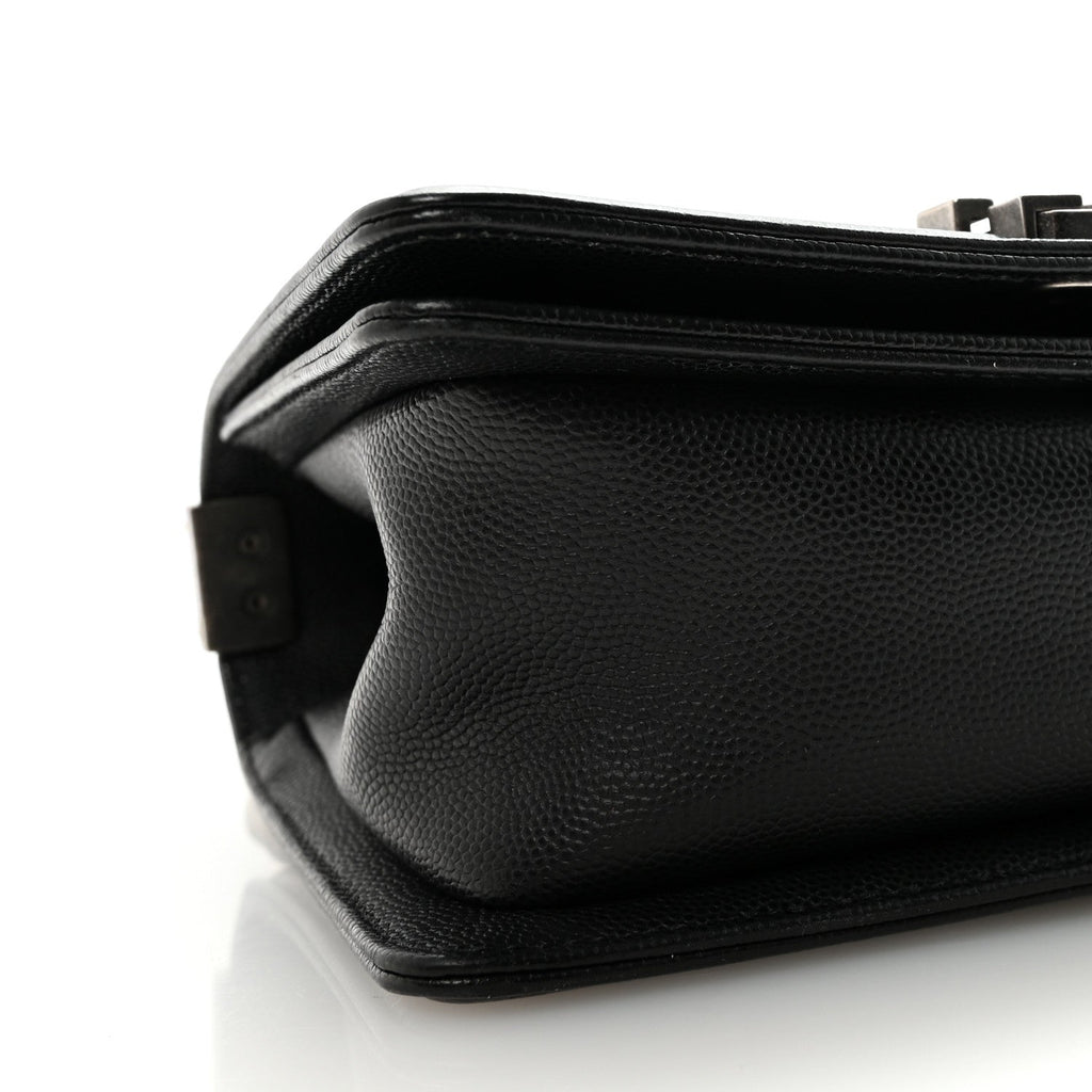 Caviar Quilted Small Boy Flap Black