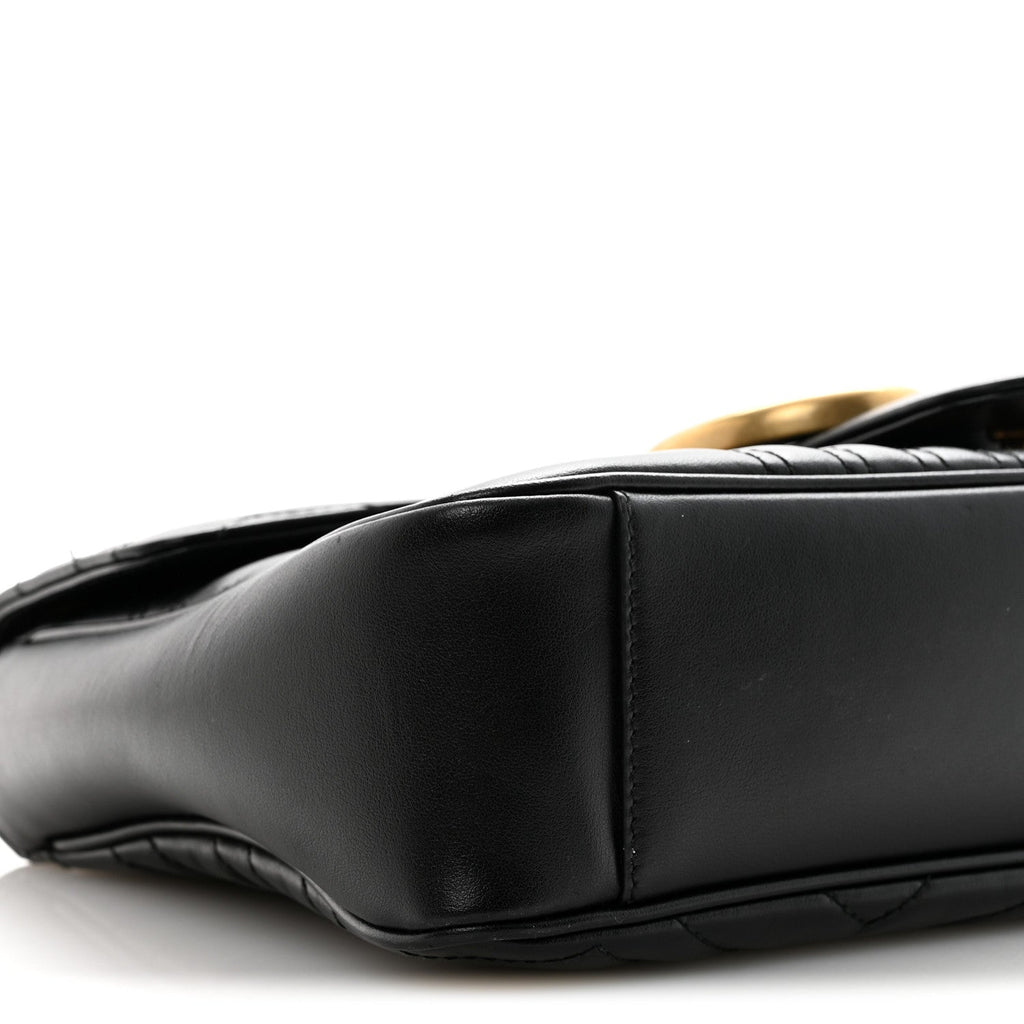 Calfskin Matelasse Medium GG Marmont Shoulder Bag Black