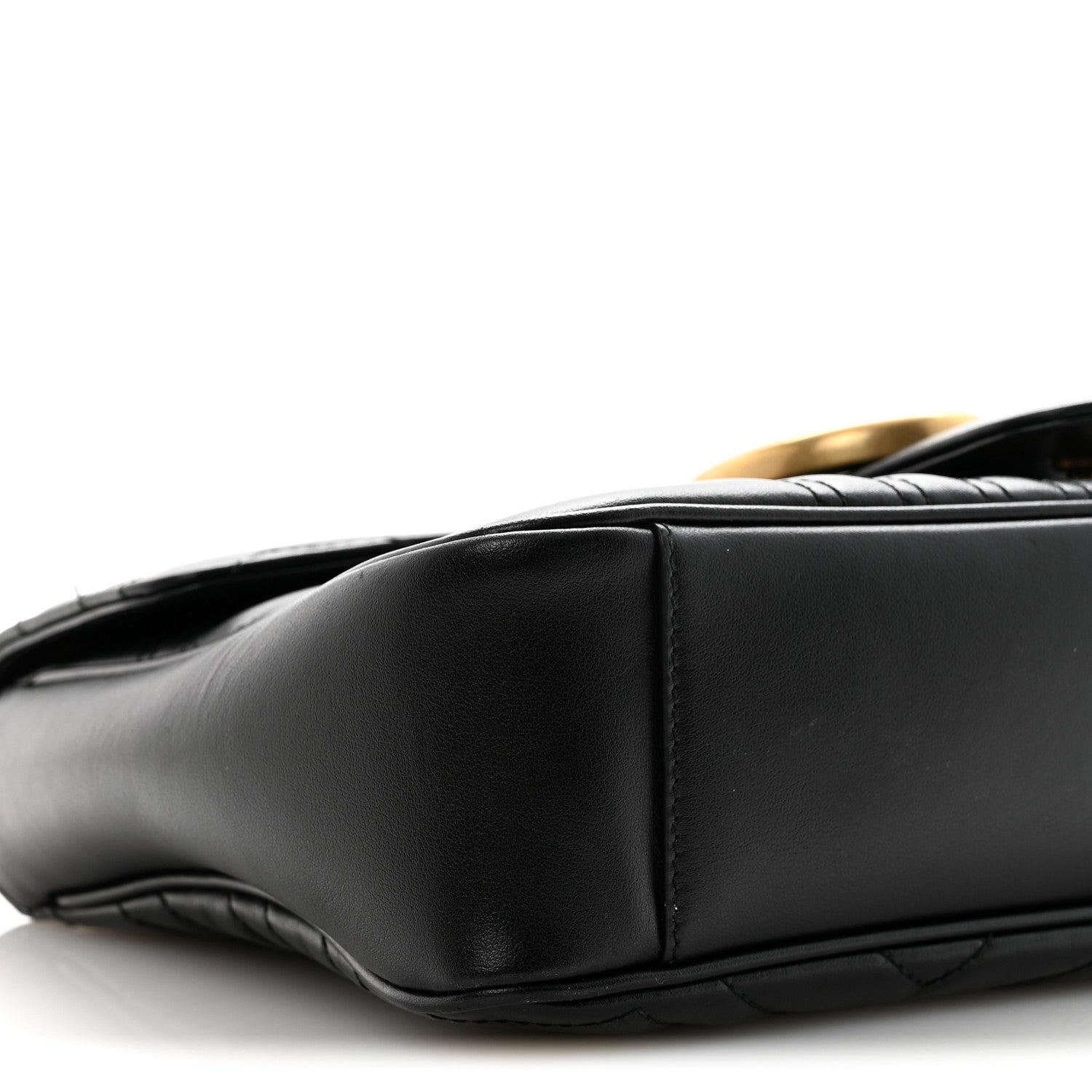 Calfskin Matelasse Medium GG Marmont Shoulder Bag Black