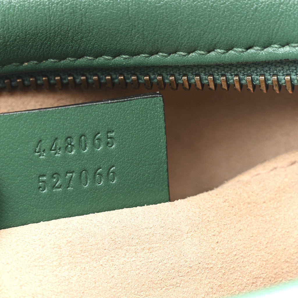 Calfskin Matelasse Small GG Marmont Chain Shoulder Bag Emerald Green