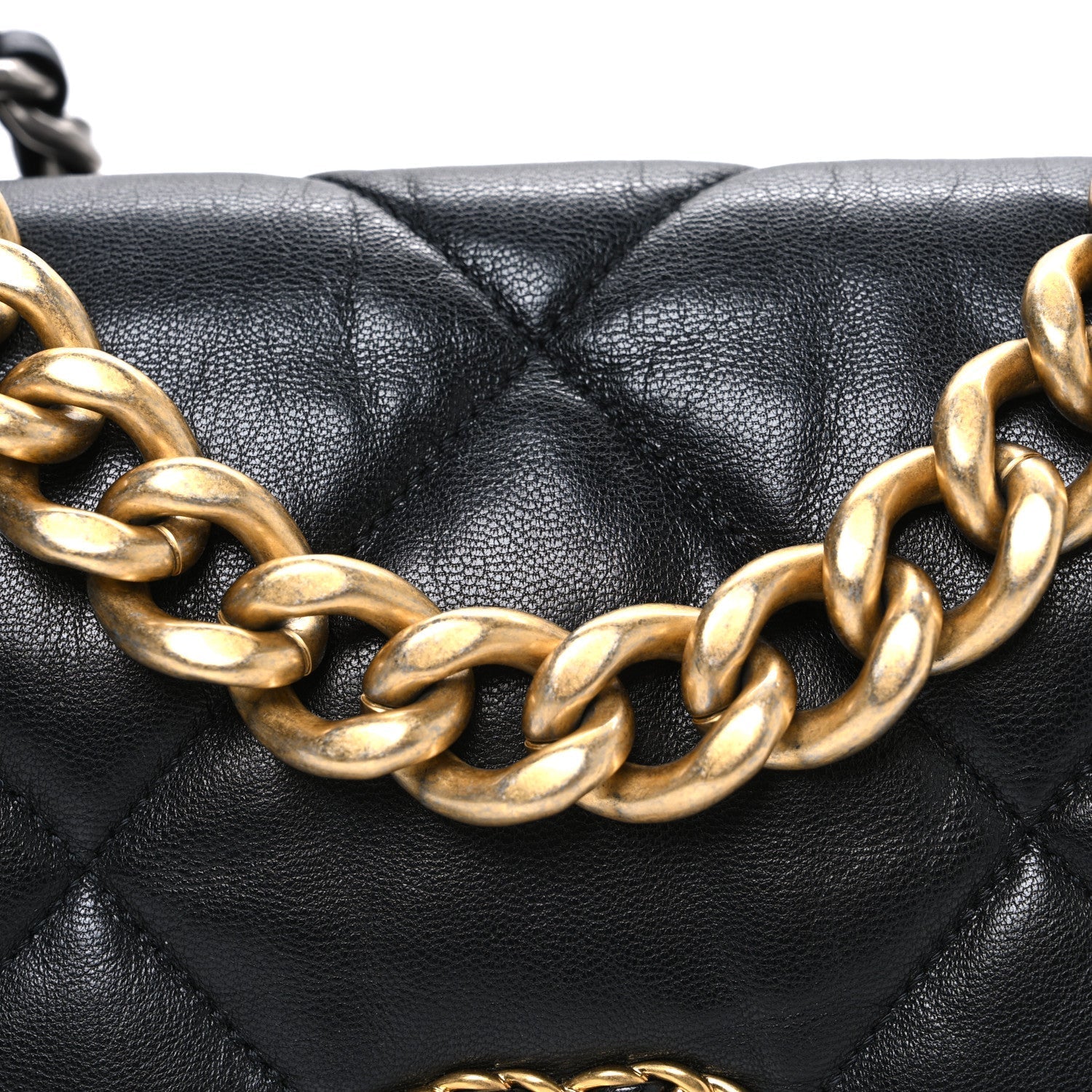 Goatskin Quilted Large Chanel 19 Flap Black